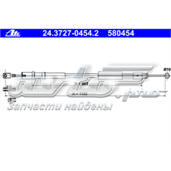 24.3727-0454.2 ATE cabo do freio de estacionamento traseiro direito