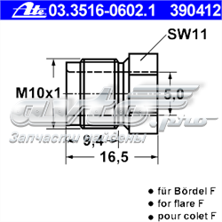 Штуцер сполучний гальмівних трубок 03351606021 ATE