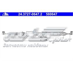 24.3727-0647.2 ATE cabo traseiro direito/esquerdo do freio de estacionamento