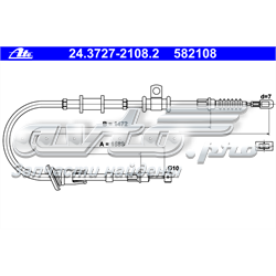 24372721082 ATE cabo do freio de estacionamento traseiro direito