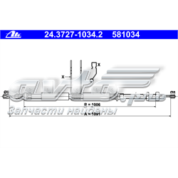 24372710342 ATE cabo do freio de estacionamento traseiro direito