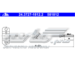 24.3727-1812.2 ATE cabo do freio de estacionamento dianteiro