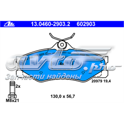 Sapatas do freio dianteiras de disco Volkswagen Transporter 24, 25, 251
