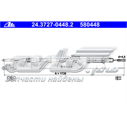 24372704482 ATE cabo do freio de estacionamento traseiro direito