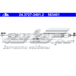 24.3727-3401.2 ATE cabo traseiro direito/esquerdo do freio de estacionamento