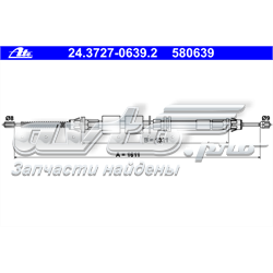 24.3727-0639.2 ATE cabo traseiro direito/esquerdo do freio de estacionamento