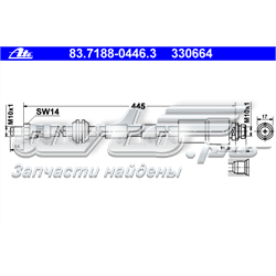 Шланг тормозной передний 330664 ATE