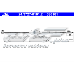 24372701612 ATE cabo traseiro direito/esquerdo do freio de estacionamento