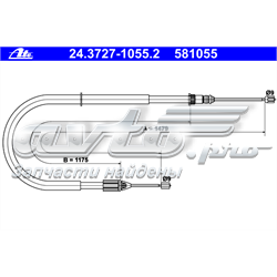 24372710552 ATE cabo do freio de estacionamento traseiro direito