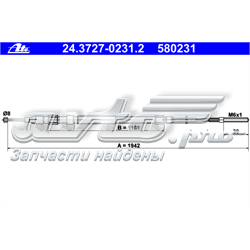 24372702312 ATE cabo traseiro direito/esquerdo do freio de estacionamento