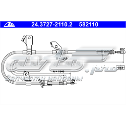 24372721102 ATE cabo do freio de estacionamento traseiro esquerdo