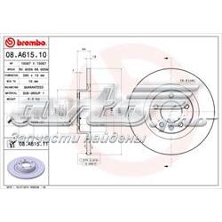 08A61510 Brembo disco do freio traseiro