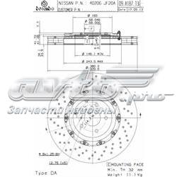 Disco do freio dianteiro 09A18713 Brembo