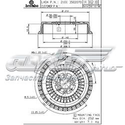 14316210 Brembo tambor do freio traseiro