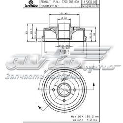 14.5493.10 Brembo tambor do freio traseiro