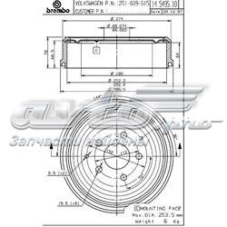 Тормозной барабан 14549510 Brembo