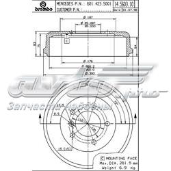 14.5603.10 Brembo tambor do freio traseiro