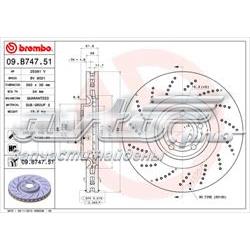 09B74751 Brembo disco do freio dianteiro