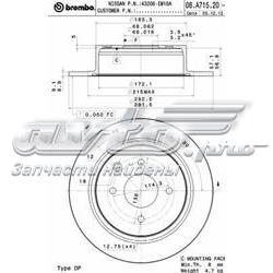 08.A715.20 Brembo disco do freio traseiro