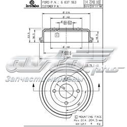 14724810 Brembo tambor do freio traseiro