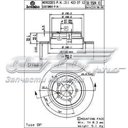 08958410 Brembo disco do freio traseiro