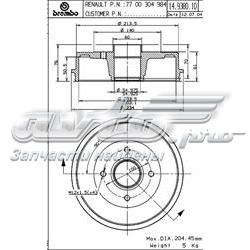 14938010 Brembo tambor do freio traseiro