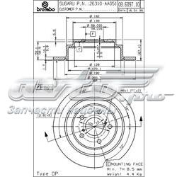 08689710 Brembo disco do freio traseiro