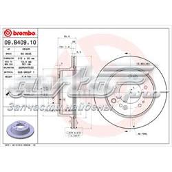 09.B409.10 Brembo disco do freio traseiro