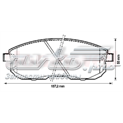 Передние тормозные колодки 572346J Jurid/Bendix