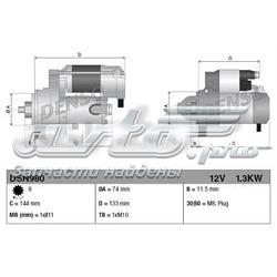 DSN980 Denso motor de arranco