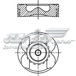 Поршень в комплекті на 1 циліндр, 3-й ремонт (+0,75) 0045703 MAHLE