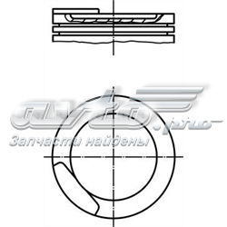 Поршень в комплекті на 1 циліндр, 3-й ремонт (+0,75) 0110812 MAHLE