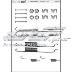 Kit de montagem das sapatas traseiras de tambor 1050691 Quick Brake