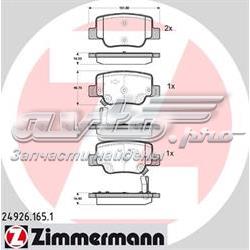 249261651 Zimmermann sapatas do freio traseiras de disco