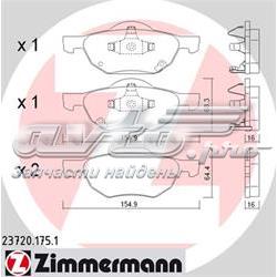 237201751 Zimmermann sapatas do freio dianteiras de disco