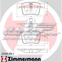 251991951 Zimmermann sapatas do freio dianteiras de disco