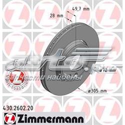 Передние тормозные диски 430260220 Zimmermann