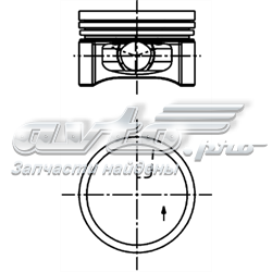 Поршень в комплекті на 1 циліндр, STD 40219600 KOLBENSCHMIDT