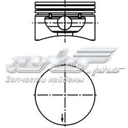 Поршень в комплекті на 1 циліндр, STD 40380600 KOLBENSCHMIDT