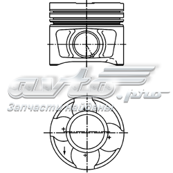 Поршень в комплекте на 1 цилиндр, 2-й ремонт (+0,50) на Mitsubishi Lancer X 