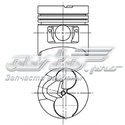 Поршень в комплекте на 1 цилиндр, 2-й ремонт (+0,50) KOLBENSCHMIDT 94374710
