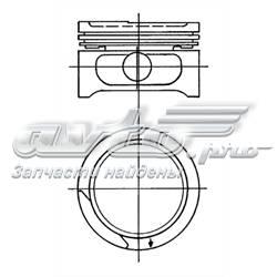 Поршень в комплекте на 1 цилиндр, 2-й ремонт (+0,50) 90555623 Kolbenschmidt