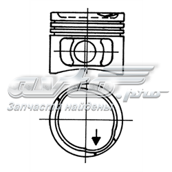  Поршень в комплекте на 1 цилиндр, 2-й ремонт (+0,50) Opel Kadett 