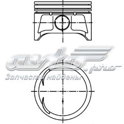 Поршень в комплекте на 1 цилиндр, 2-й ремонт (+0,50) 40302620 Kolbenschmidt
