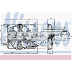 85708 Nissens ventilador elétrico de esfriamento montado (motor + roda de aletas)