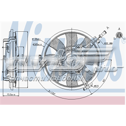 Ventilador elétrico de esfriamento montado (motor + roda de aletas) 85691 Nissens