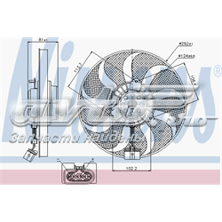 85715 Nissens ventilador elétrico de esfriamento montado (motor + roda de aletas)