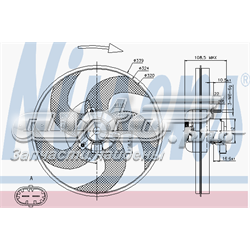 85672 Nissens ventilador elétrico de esfriamento montado (motor + roda de aletas)