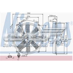 85702 Nissens ventilador elétrico de esfriamento montado (motor + roda de aletas)