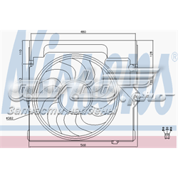 Difusor do radiador de aparelho de ar condicionado, montado com roda de aletas e o motor 85645 Nissens